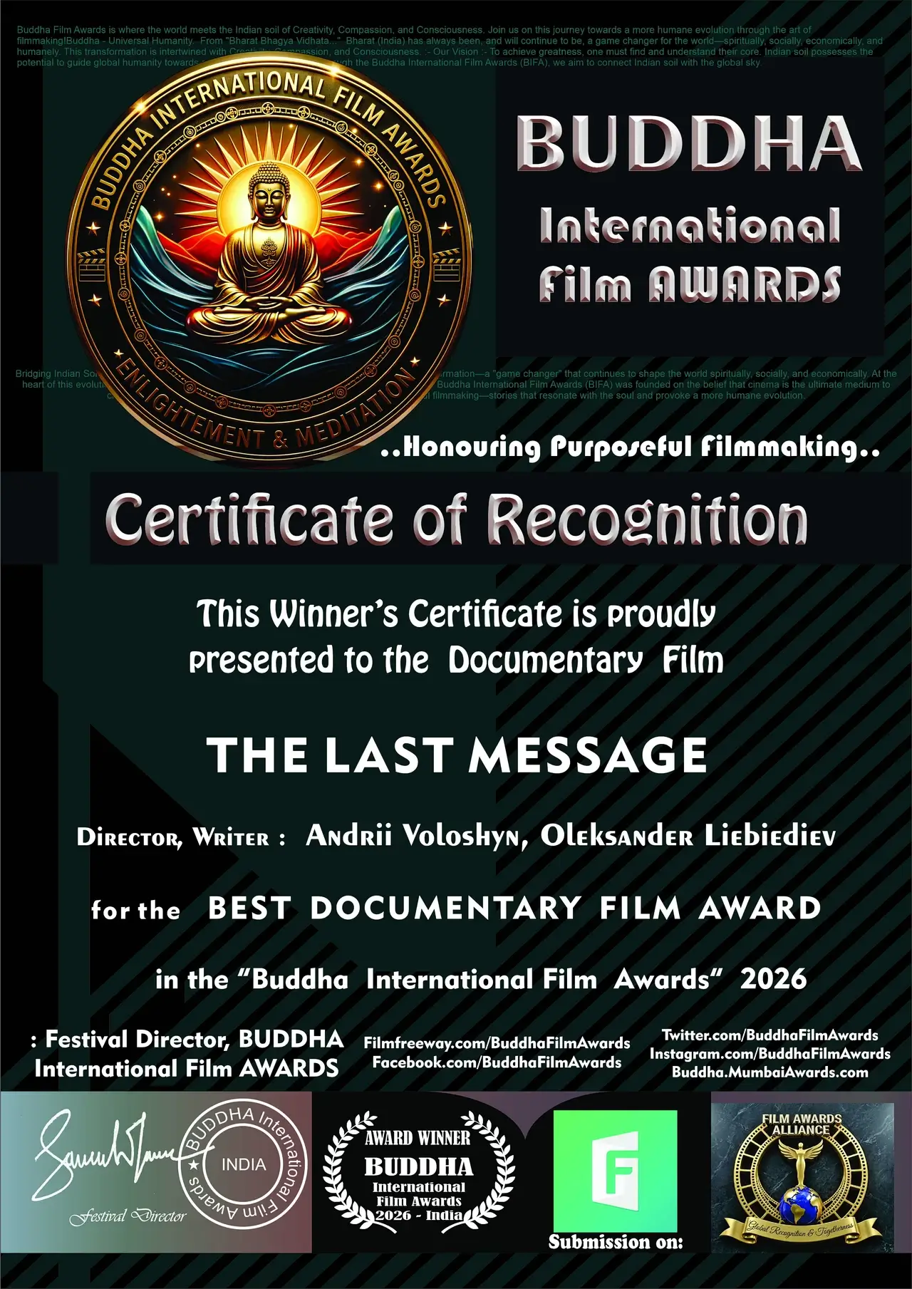 Read more about the article Buddha International Film Awards The Last Message