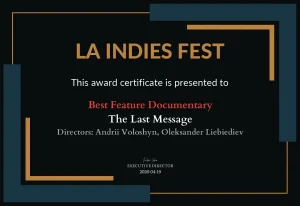 Read more about the article The Last Message LA Indies Fest Certificate