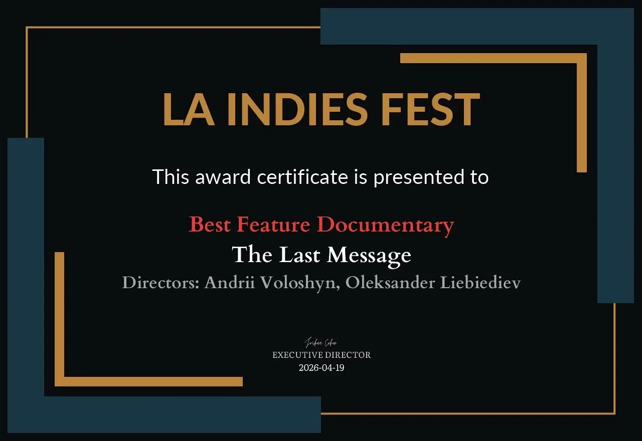 You are currently viewing The Last Message LA Indies Fest Certificate